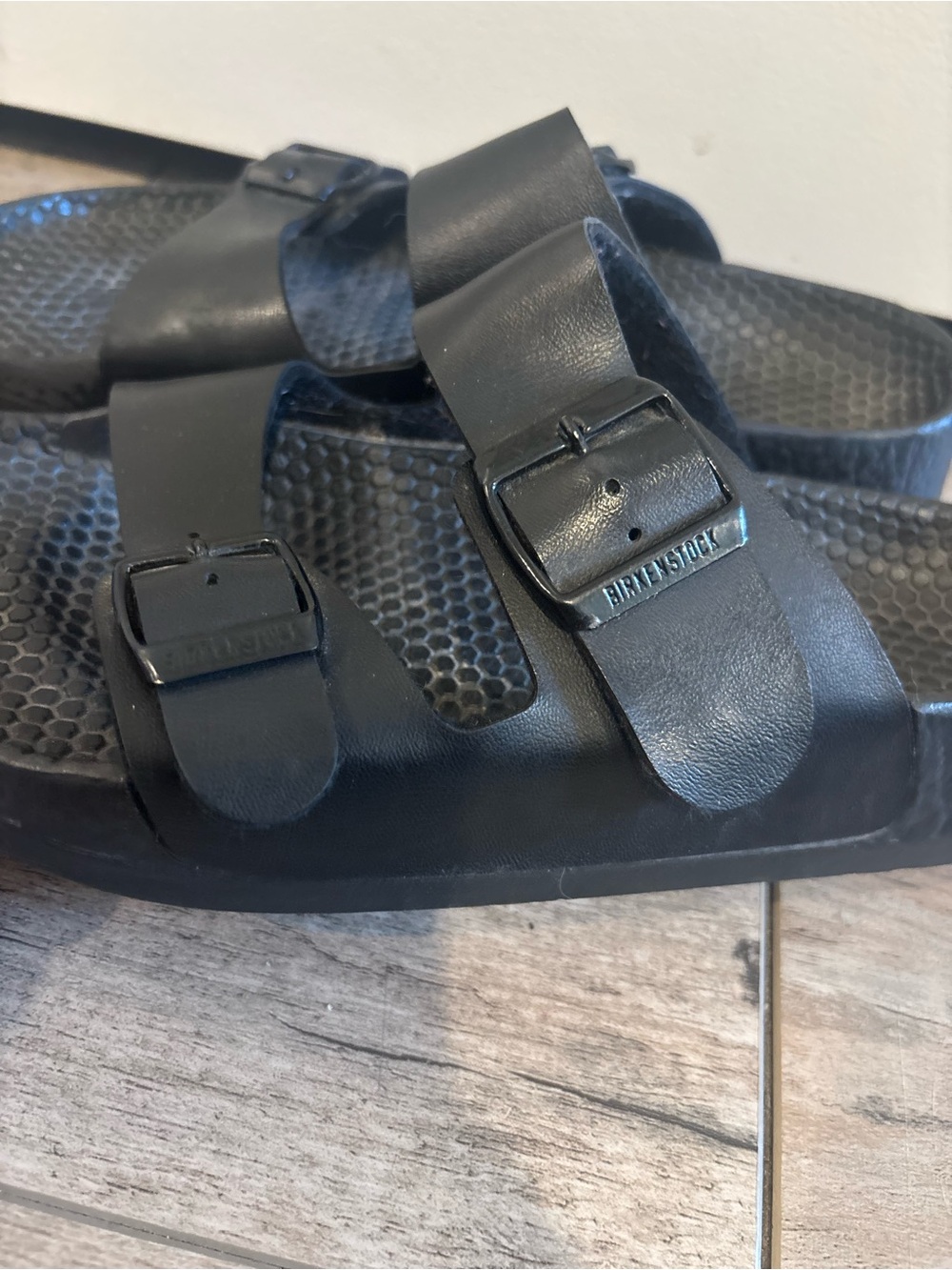 Birkenstock Black Double Buckle Slide Sandals - Picture 3 of 7